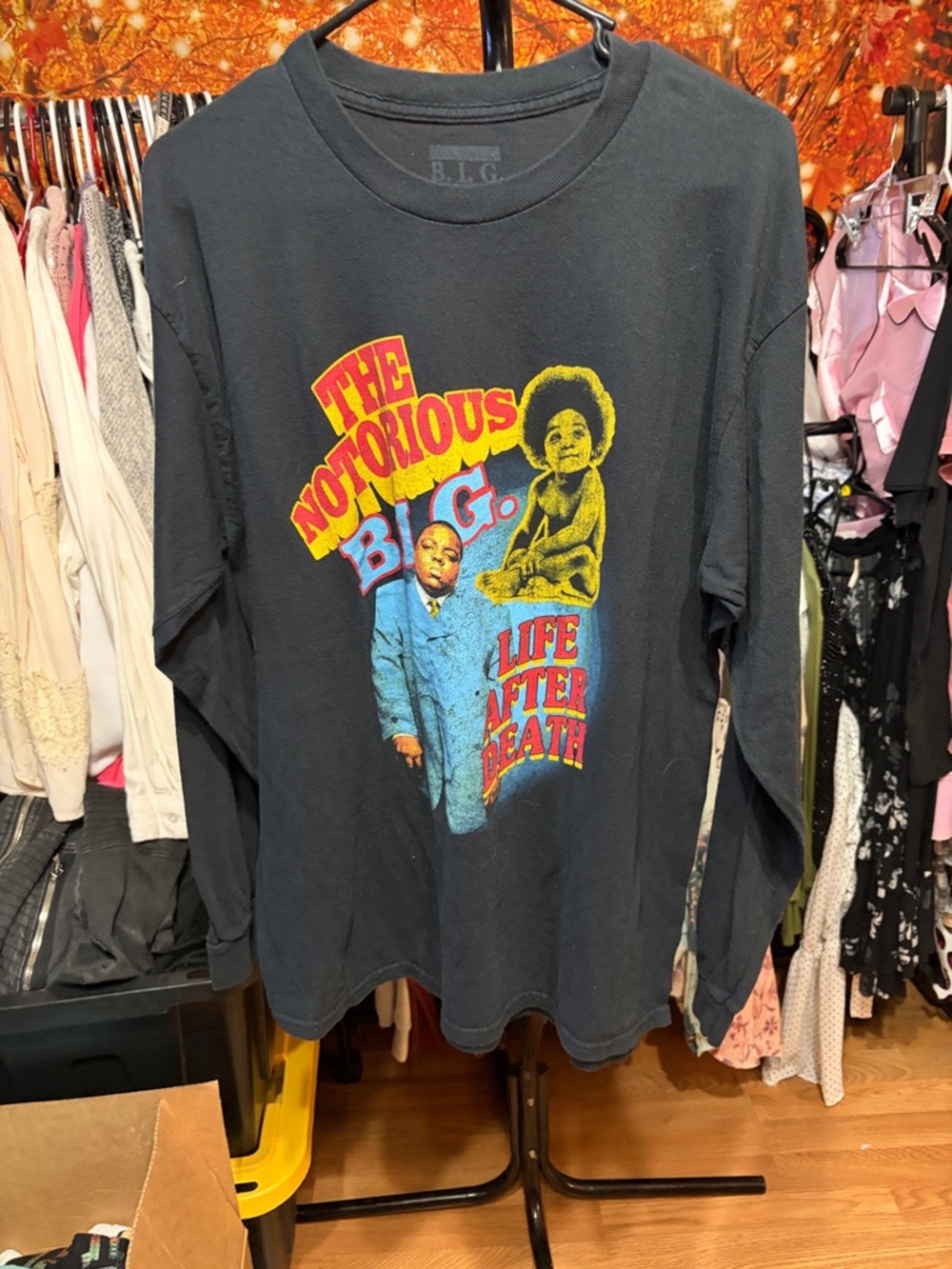 Unbranded Black Long-Sleeve Graphic Tee - Notorious BIG Inspired